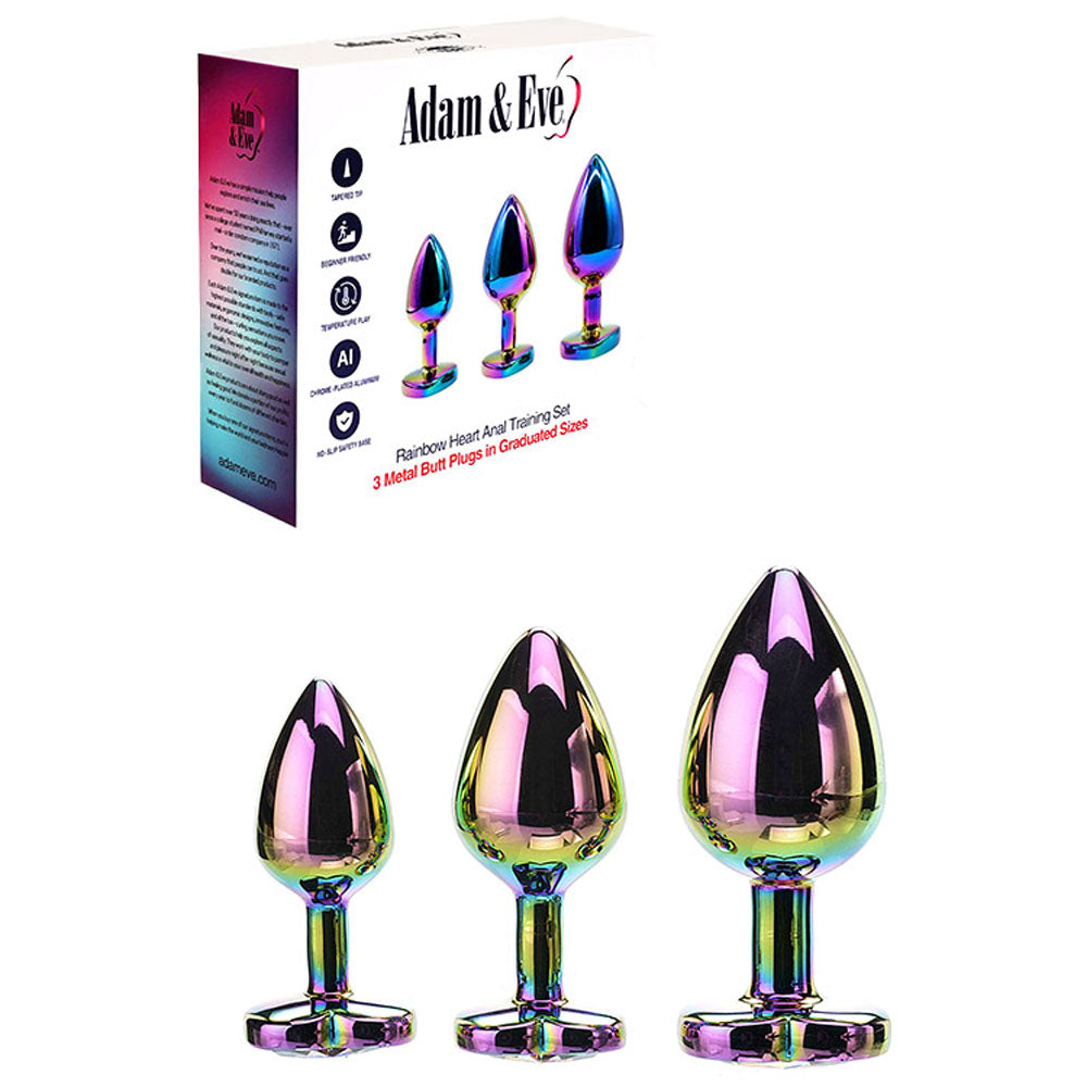 Adam & Eve RAINBOW HEART GEM ANAL TRAINING SET