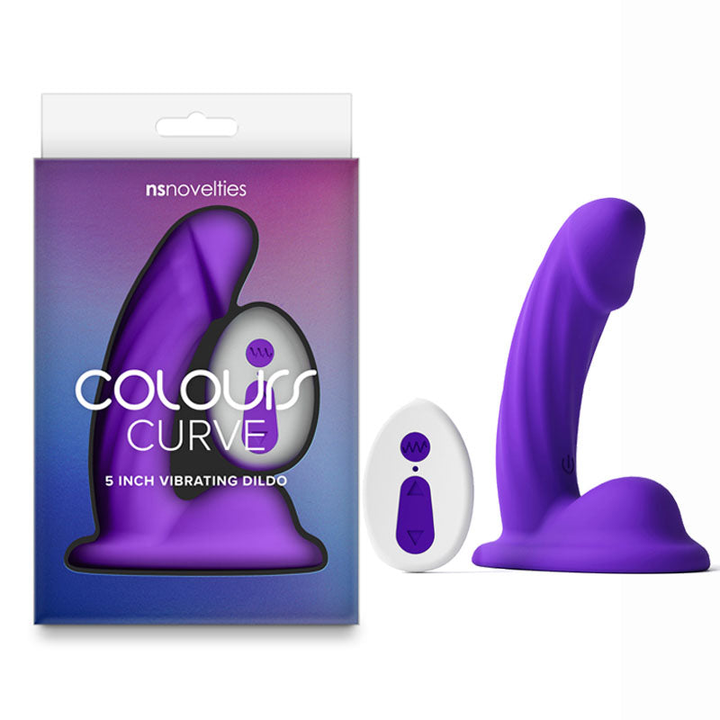 Colours Curve - Vibrating 5'' Dildo - Purple - Discount Adult Zone