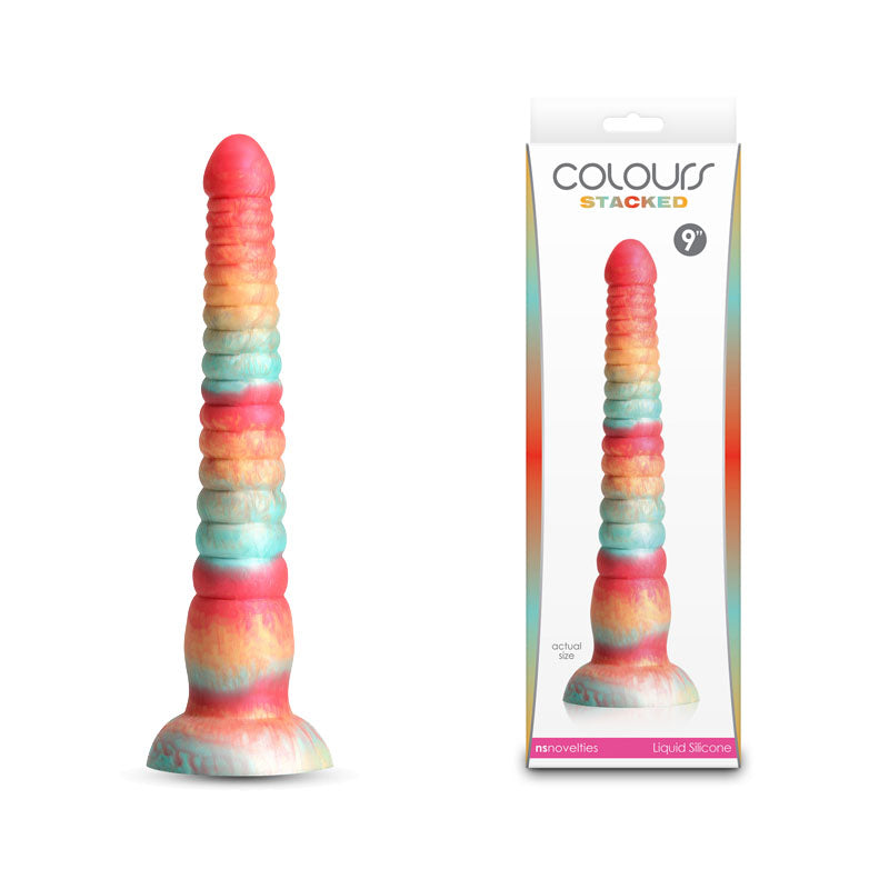 Colours Stacked - 9'' Dildo - Red/Gold - Discount Adult Zone