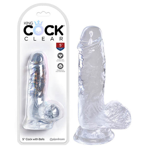 King Cock Clear 5'' Cock with Balls Discount Adult Zone