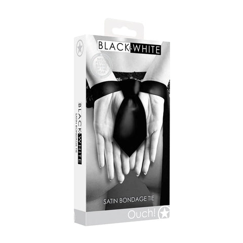 OUCH! Black & White Satin Bondage Tie Discount Adult Zone