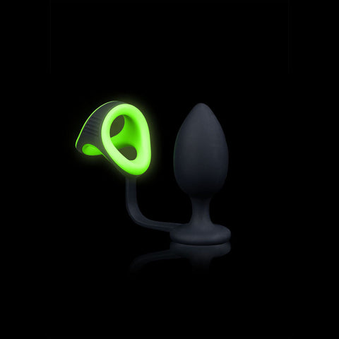 OUCH! Glow In The Dark Butt Plug with Cock Ring & Ball Strap Discount Adult Zone