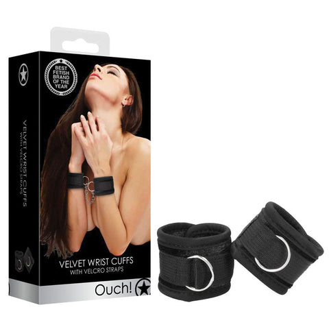 OUCH! Velvet & Velcro Adjustable Handcuffs Discount Adult Zone