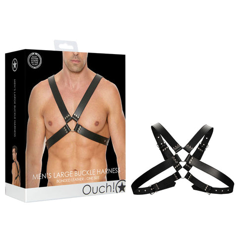Ouch! Men's Large Buckle Harness Discount Adult Zone
