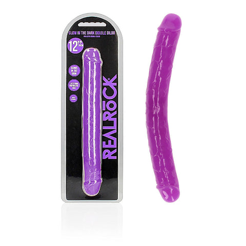 REALROCK 30 cm Double Dong Glow - Purple Discount Adult Zone