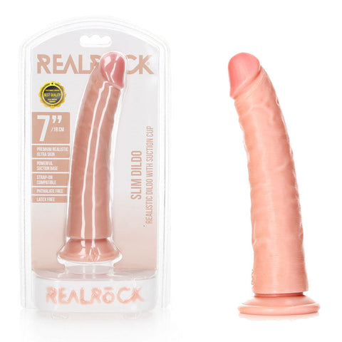 REALROCK Realistic Slim Dildo with Suction Cup - 18cm Discount Adult Zone