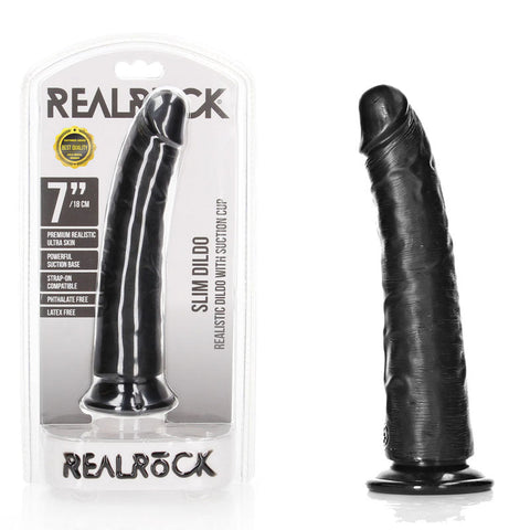 REALROCK Realistic Slim Dildo with Suction Cup - 18cm Discount Adult Zone