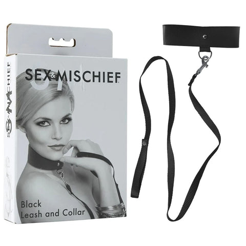 Sex & Mischief Black Leash & Collar Discount Adult Zone