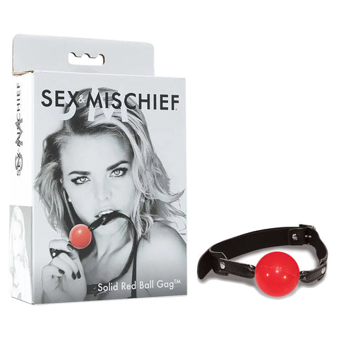 Sex & Mischief Solid Red Ball Gag Discount Adult Zone