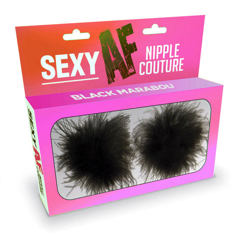 Sexy AF - Nipple Couture Black Marabou Discount Adult Zone