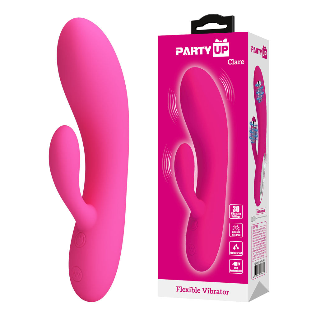 Party Up CLARE Flexible Vibe - Pink - Discount Adult Zone