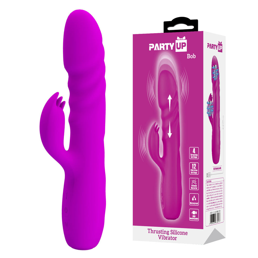 Party Up BOB Thrusting Vibe - Purple - Discount Adult Zone