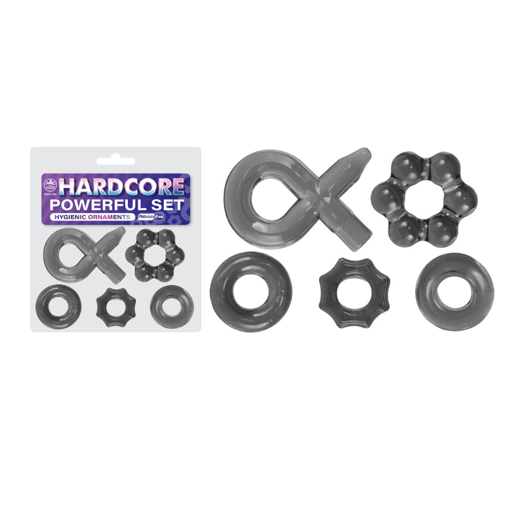 Hardcore Powerful Set Cock Rings - Set of 5