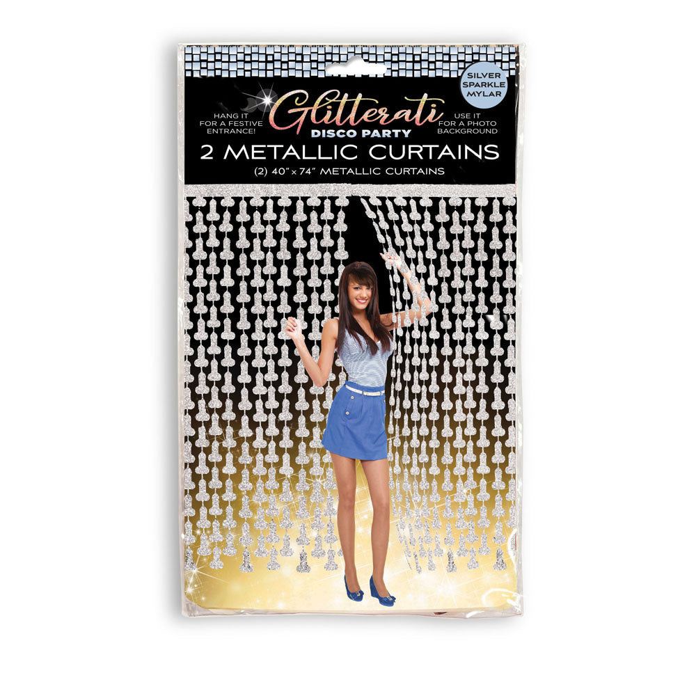 Glitterati - Penis Party Disco Metallic Curtains