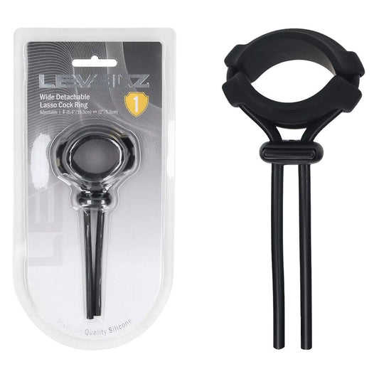 LEVELZ Wide Detachable Lasso Cock Ring - Black - Discount Adult Zone