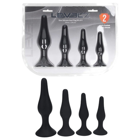 LEVELZ Slim Silicone Anal Plug Kit of 4 - Discount Adult Zone