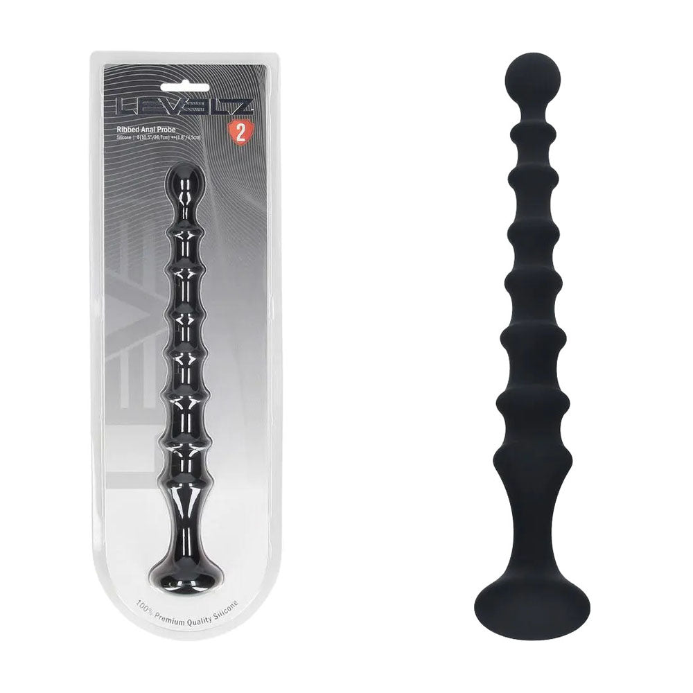 LEVELZ Ribbed Silicone Flared Anal Probe - Discount Adult Zone