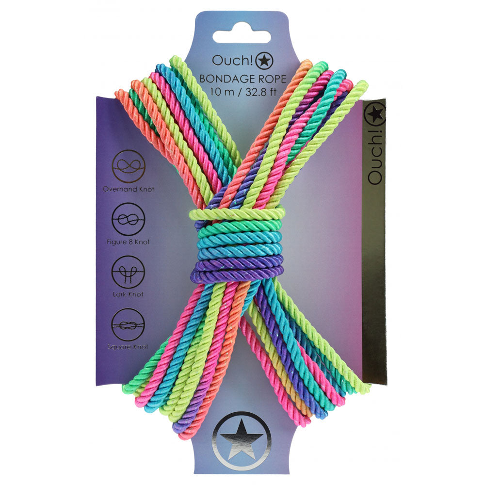OUCH! Bondage Rope - 10 M - Multicolour 2 - Discount Adult Zone