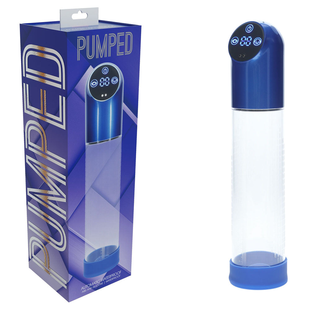 PUMPED Automatic Waterproof Pump - Metal Blue - Discount Adult Zone