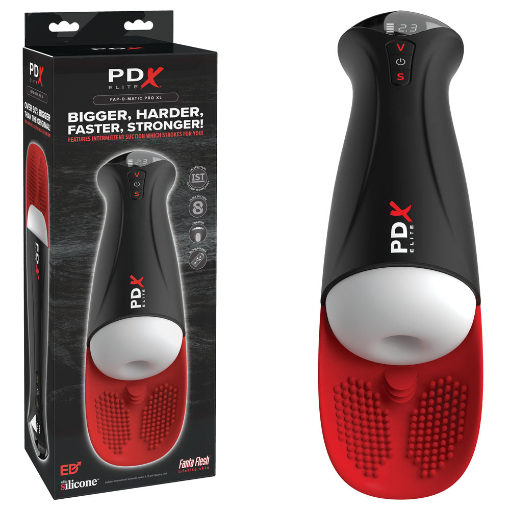 PDX Elite Fap-O-Matic Pro XL - White/Red - Discount Adult Zone