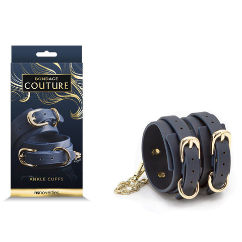 Bondage Couture Ankle Cuffs - Blue Discount Adult Zone