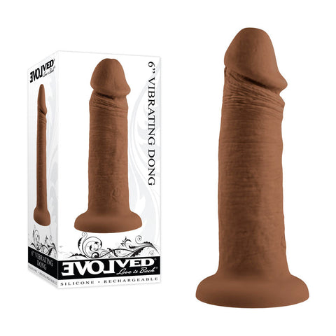 Evolved 6'' VIBRATING DONG DARK Discount Adult Zone