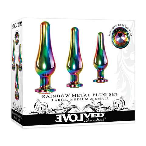 Evolved Rainbow Metal Plug Set Discount Adult Zone