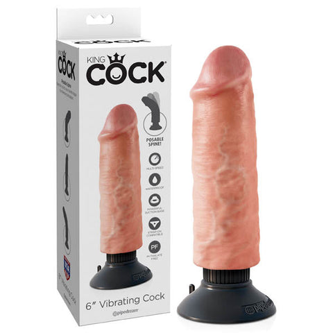 King Cock 6'' Vibrating Cock Discount Adult Zone