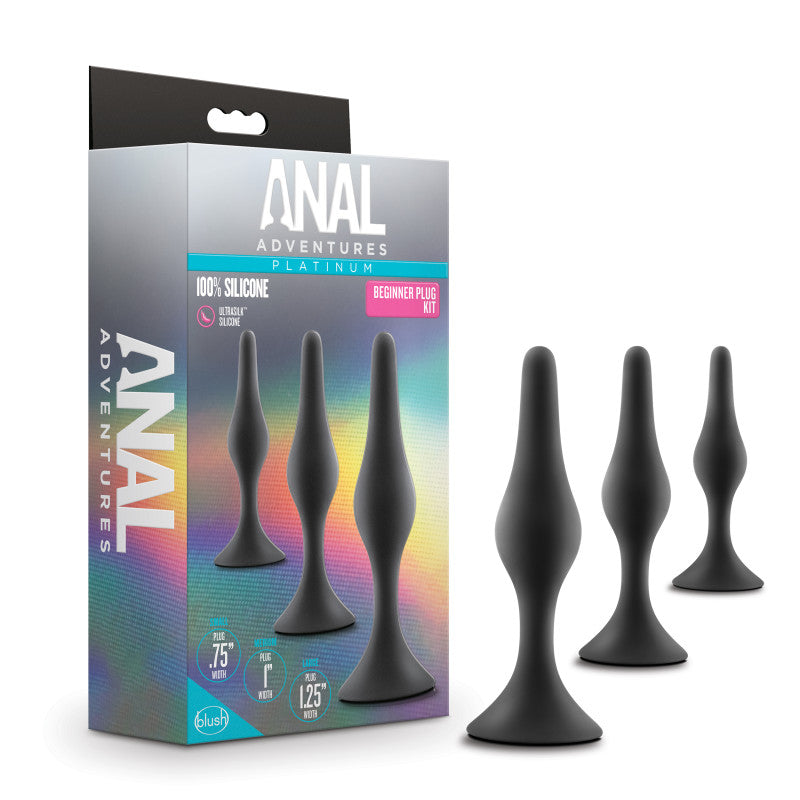 Anal Adventures Platinum Silicone Beginner Plug Kit