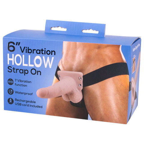 6'' Vibration Hollow Strap-On - Discount Adult Zone