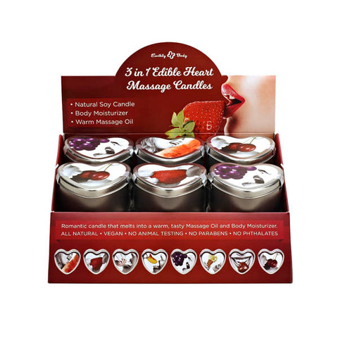 3 in 1 Edible Heart Massage Candles - Discount Adult Zone