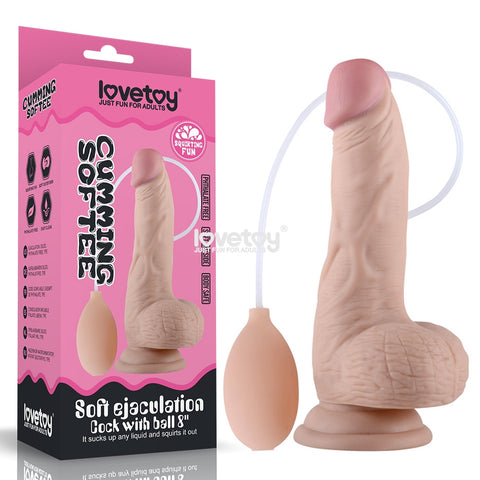 Cumming Softee Soft Ejaculation Cock 8'' with Balls - Discount Adult Zone