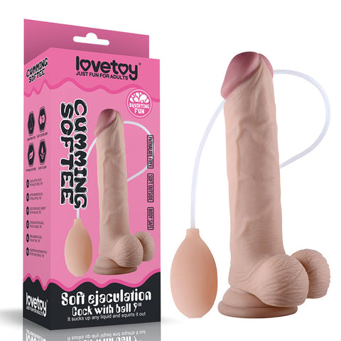 Cumming Softee Soft Ejaculation Cock 9'' with Balls - Discount Adult Zone