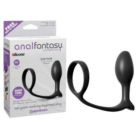 Anal Fantasy Collection Ass-Gasm Cock Ring Beginners Plug - Discount Adult Zone