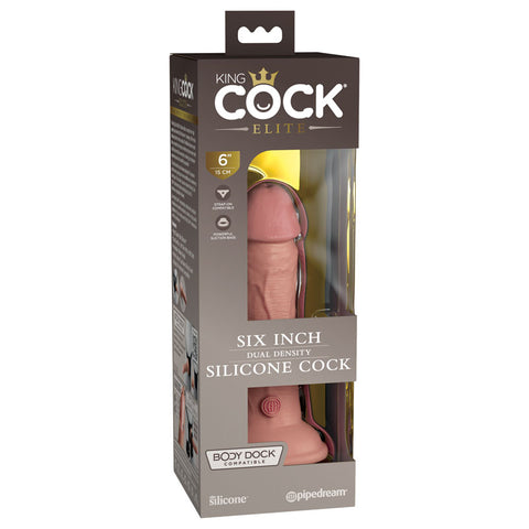 King Cock Elite 6'' Dual Density Cock - Flesh - Discount Adult Zone