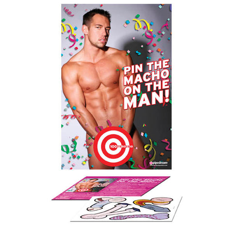 Bachelorette Party Favors Pin The Macho On The Man - Discount Adult Zone